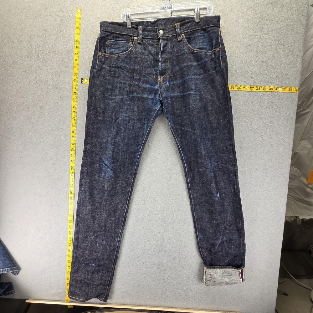 Momotaro Jeans Mens 36x34 Blue Selvedge Made in Japan Whiskers Honeycomb
